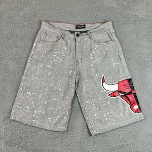 Diamond‎ Stash Shorts Mens Size 36 Gray & White Paint Splatter Chicago Bulls